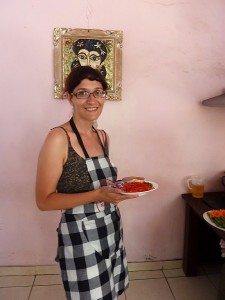 Paola pronta con le verdure