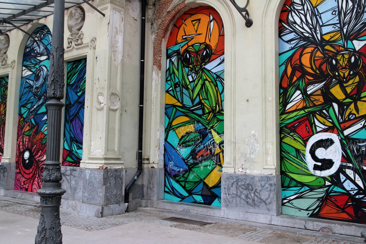graffiti di anversa e street art: Dzia e Vanhee Harmoniepark. Dettaglio