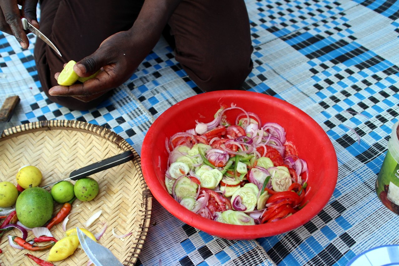 corso di cucina a zanzibar - insalata