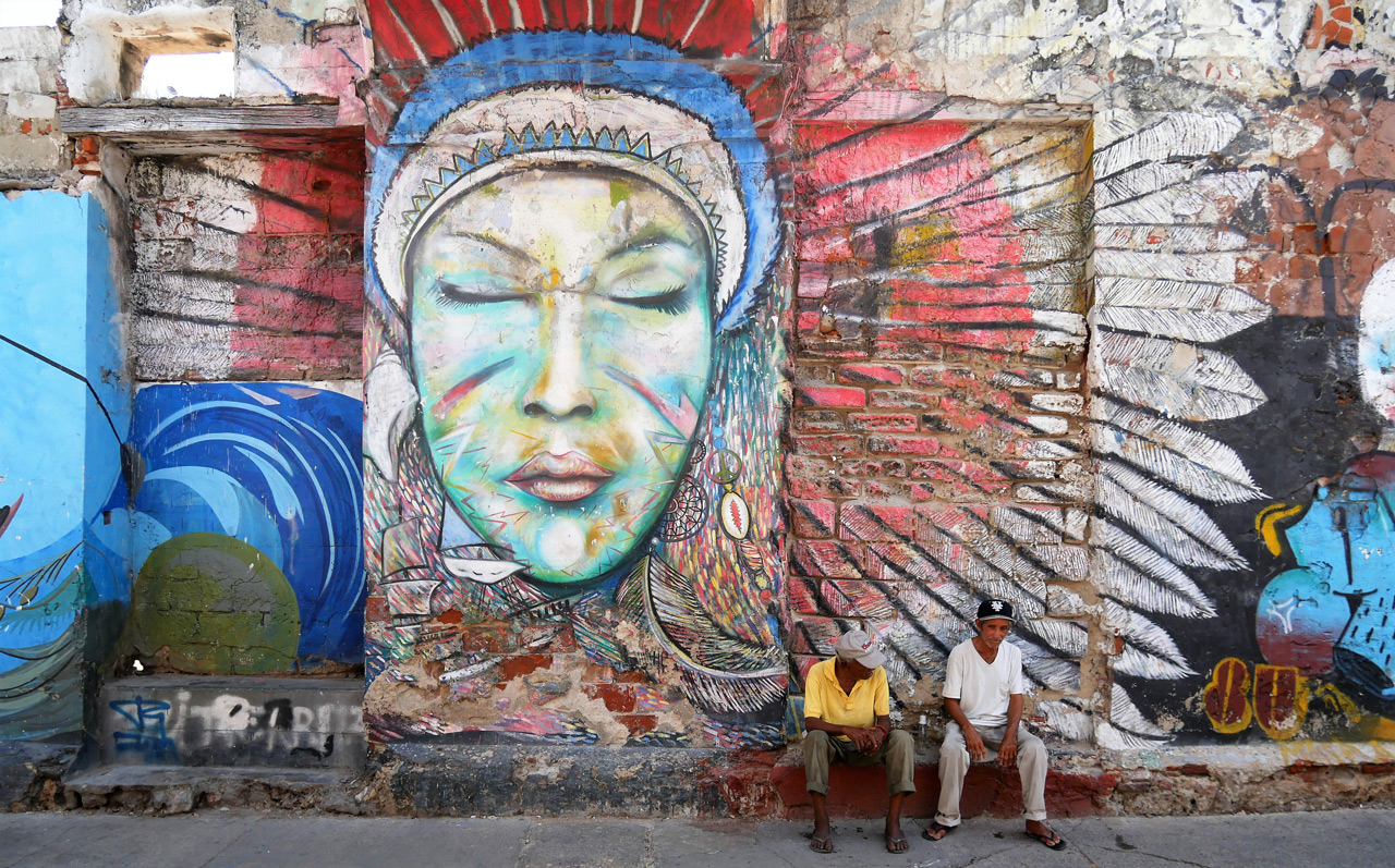 cartagena colombia: murales a getsemani